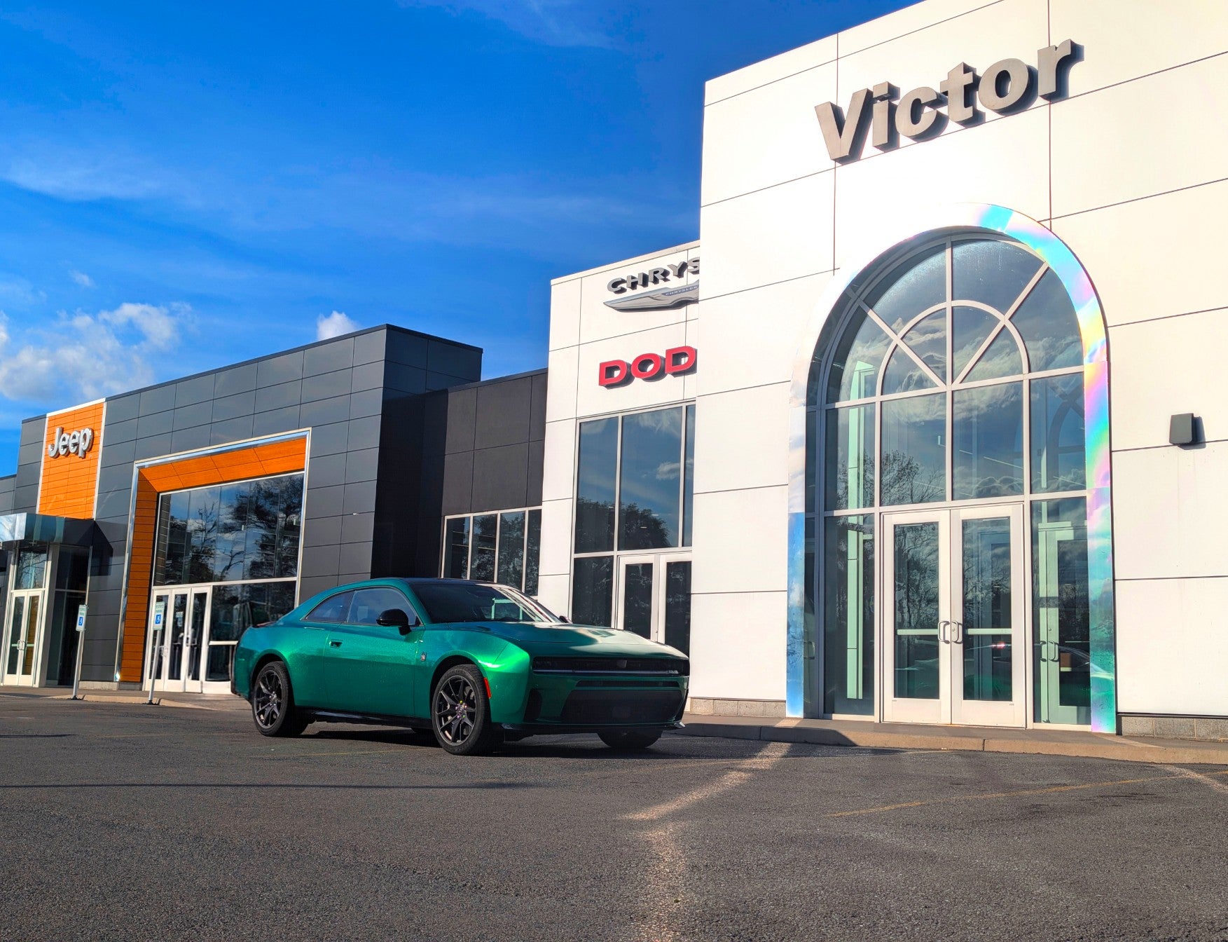 Custom green 2026 Dodge Charger at Victor CDJR
