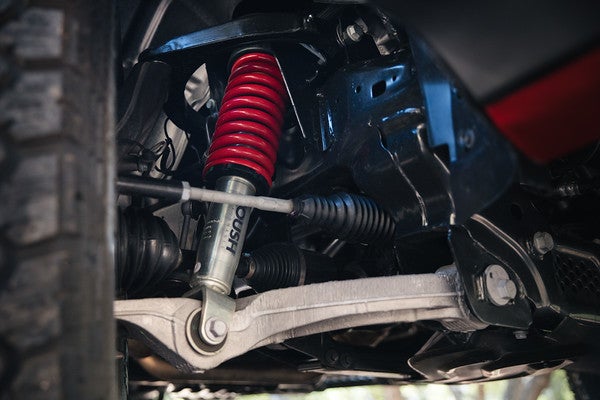 Close-up of RAM truck suspension