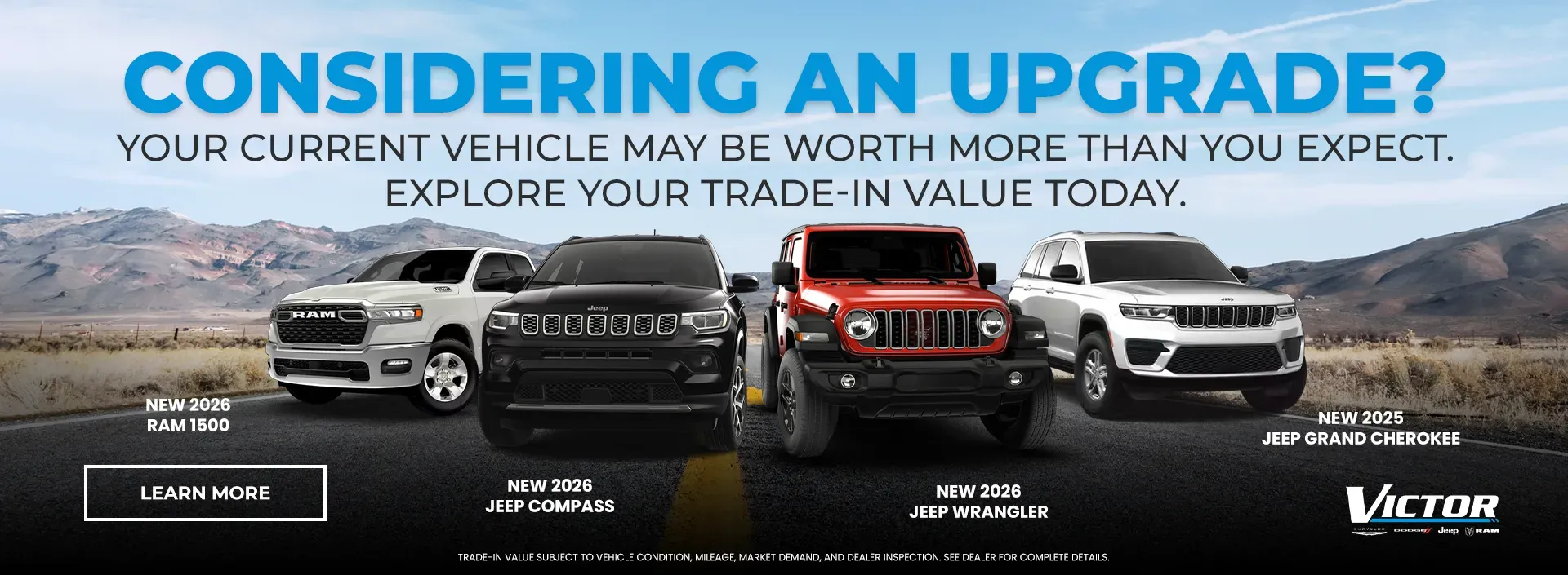 Considering An Upgrade? at Victor Chrysler Dodge Jeep Ram in Victor NY