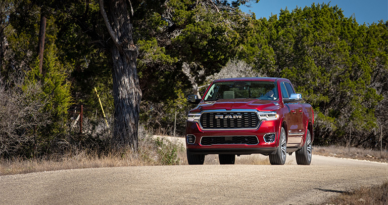 A 2025 RAM 1500 being driven in Victor, NY. 